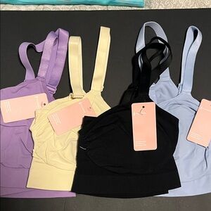 FEELINGIRL NWT Set of 4 Bras Black, Beige, Lavender, Light Blue